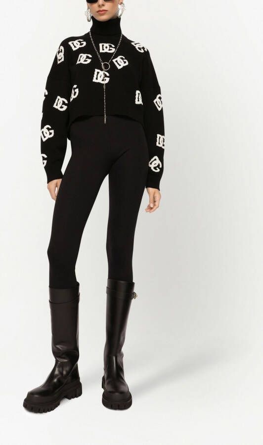 Dolce & Gabbana Cropped kasjmier trui met DG-logo Roze