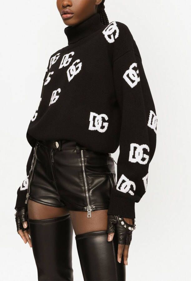 Dolce & Gabbana Trui van scheerwol met logoprint Zwart