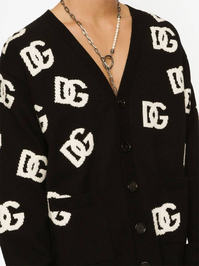 Dolce & Gabbana Wollen vest met DG-monogram Zwart