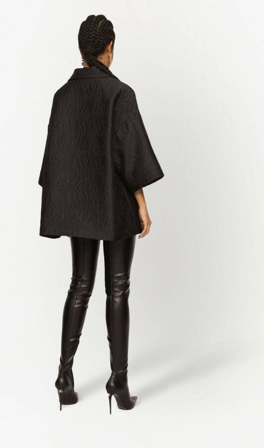 Dolce & Gabbana Korte cape met bloemen jacquard Zwart