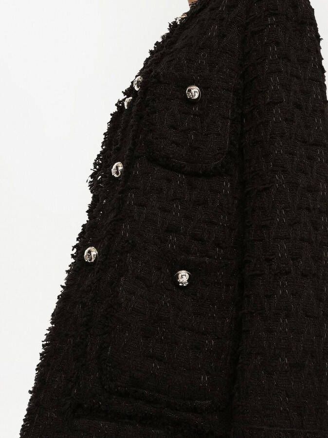 Dolce & Gabbana Jack met enkele rij knopen en stiksel Zwart