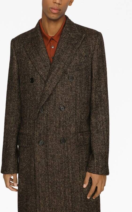 Dolce & Gabbana Jas met dubbele rij knopen Bruin