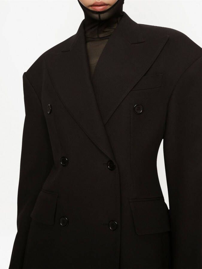 Dolce & Gabbana Crêpe mantel met dubbele rij knopen Zwart