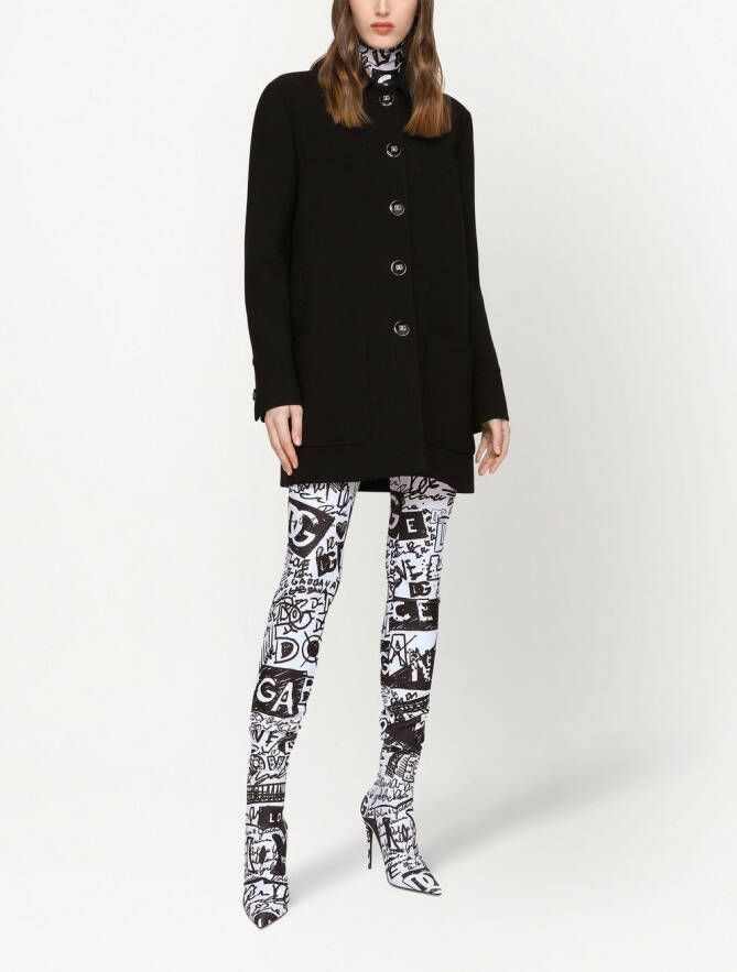 Dolce & Gabbana Crêpe sailorjas met knoop Zwart