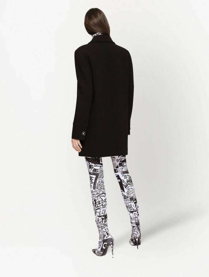 Dolce & Gabbana Crêpe sailorjas met knoop Zwart