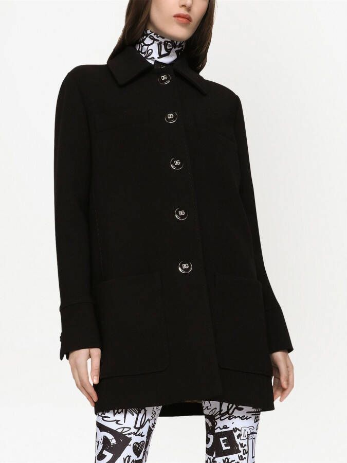 Dolce & Gabbana Crêpe sailorjas met knoop Zwart
