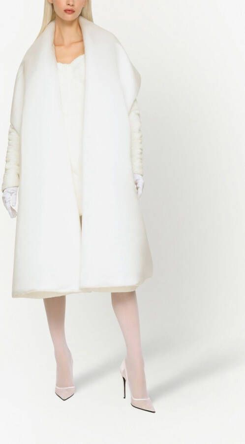 Dolce & Gabbana KIM DOLCE&GABBANA badstof jas met open voorkant Wit