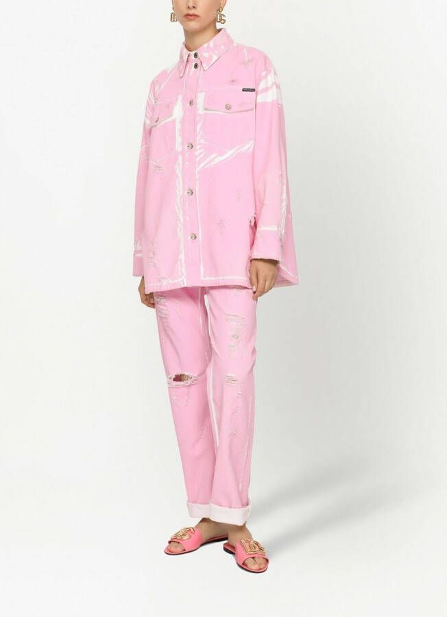 Dolce & Gabbana Jeans met gerafeld detail Roze