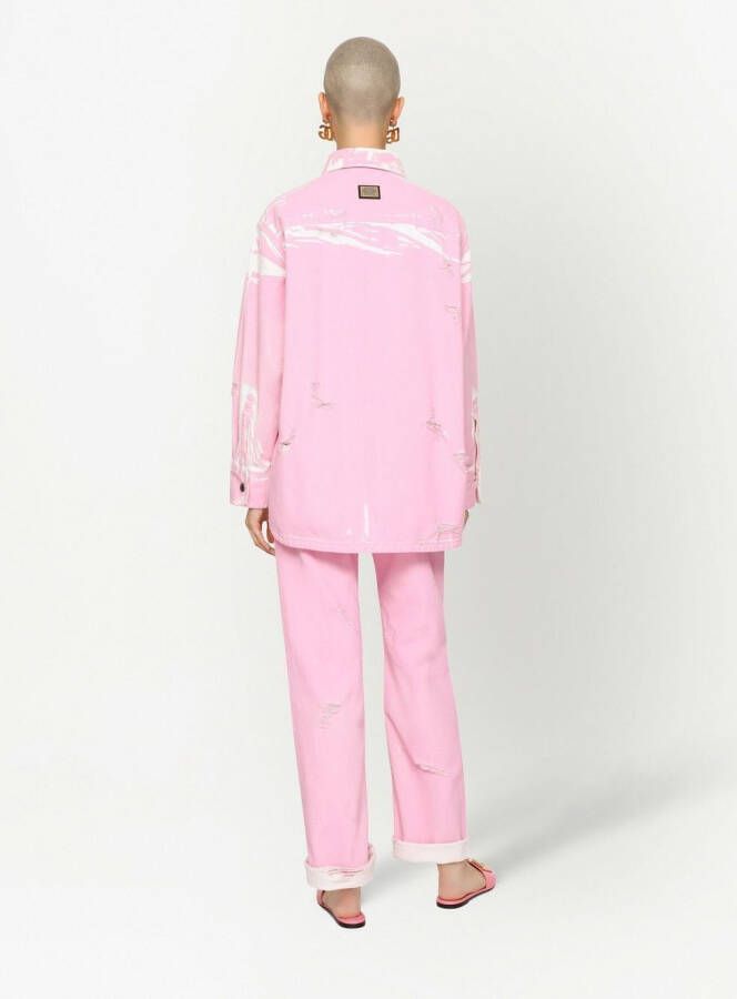 Dolce & Gabbana Jeans met gerafeld detail Roze