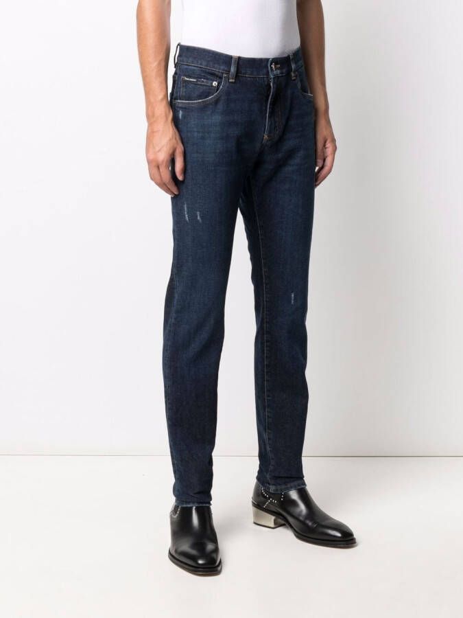 Dolce & Gabbana Jeans met gescheurd detail Blauw
