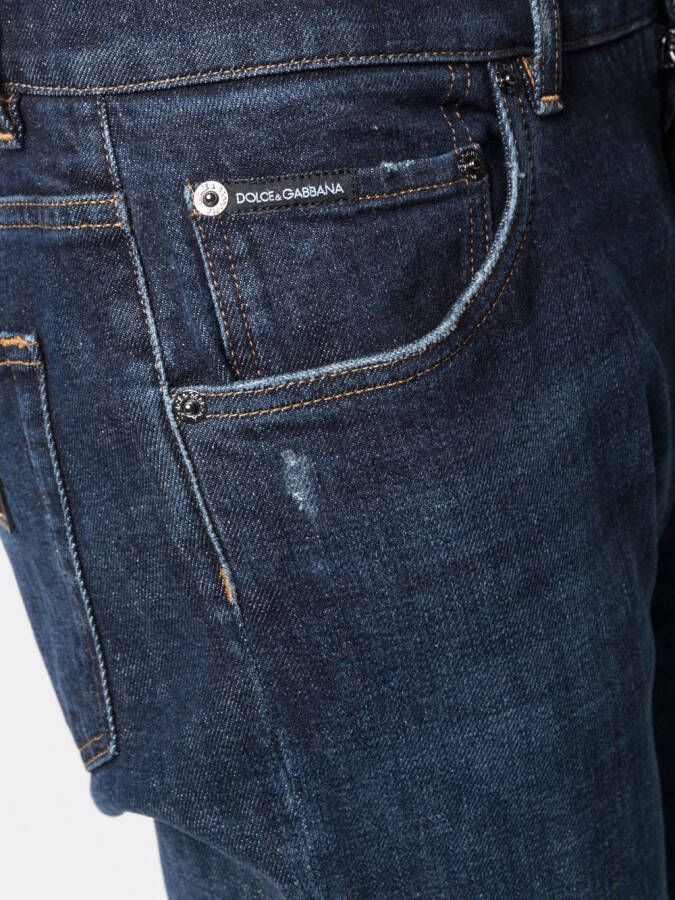 Dolce & Gabbana Jeans met gescheurd detail Blauw