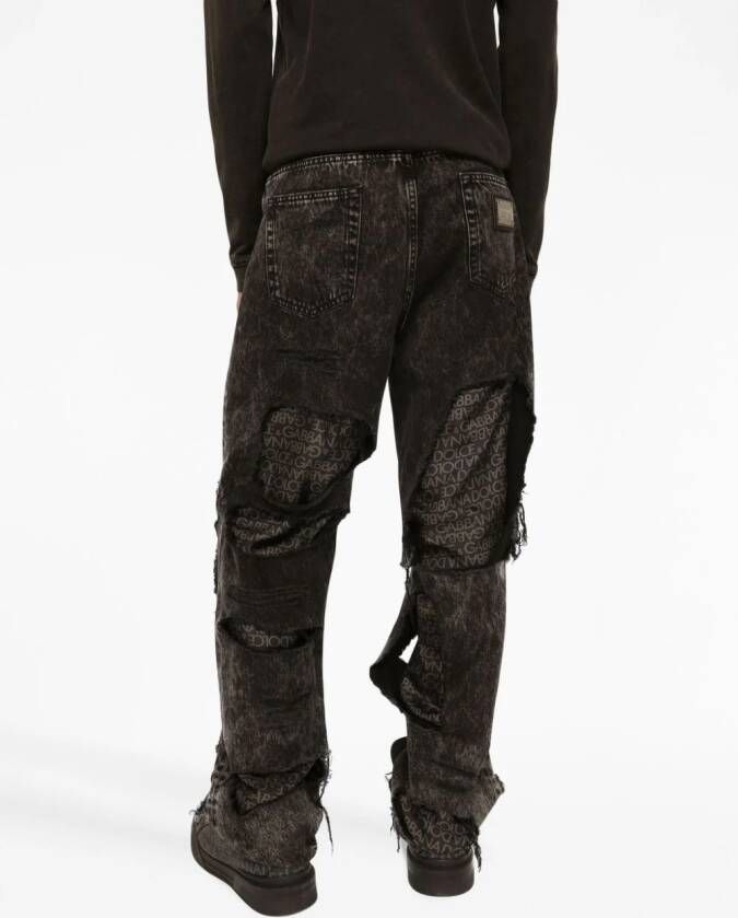 Dolce & Gabbana Jeans met gescheurd detail Zwart
