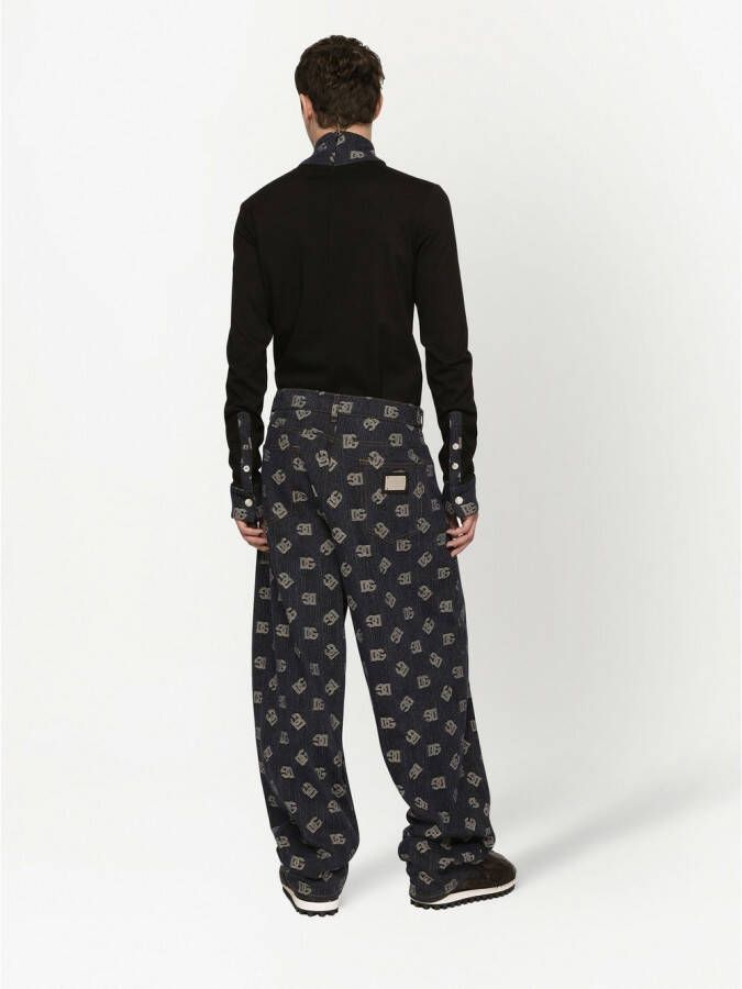 Dolce & Gabbana Jeans met logo jacquard Zwart