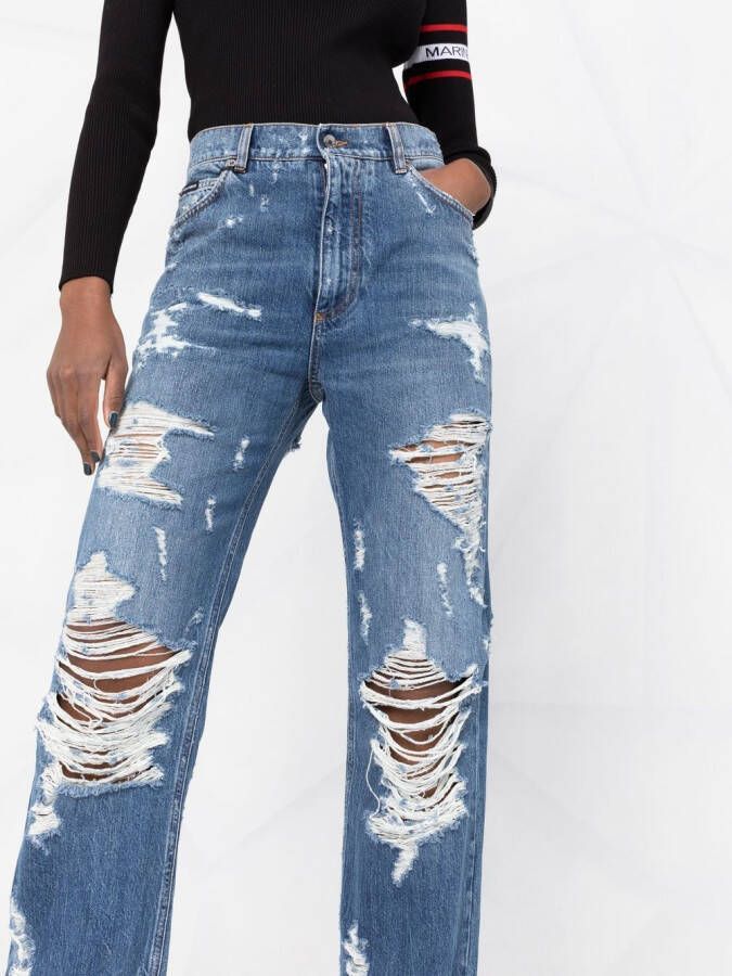 Dolce & Gabbana Jeans met logoplakkaat Blauw