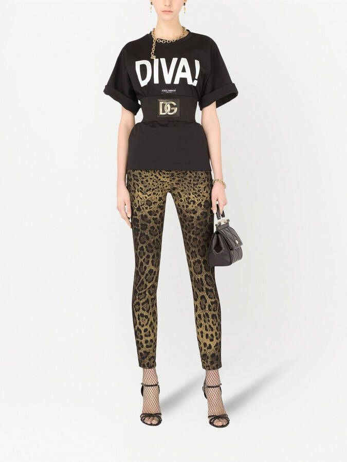 Dolce & Gabbana Jeans met luipaardprint Beige