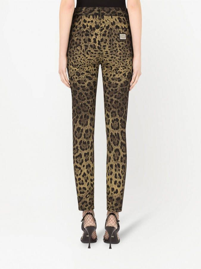 Dolce & Gabbana Jeans met luipaardprint Beige