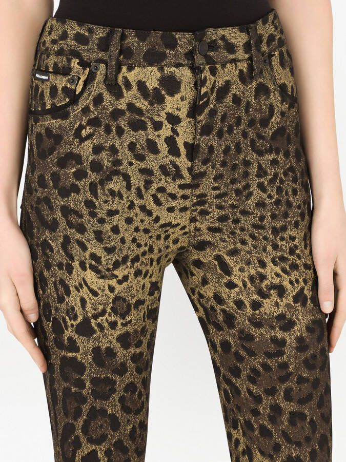 Dolce & Gabbana Jeans met luipaardprint Beige