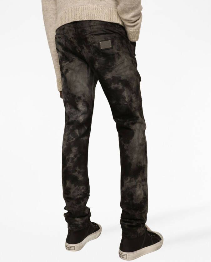 Dolce & Gabbana Jeans met marmer-effect Zwart