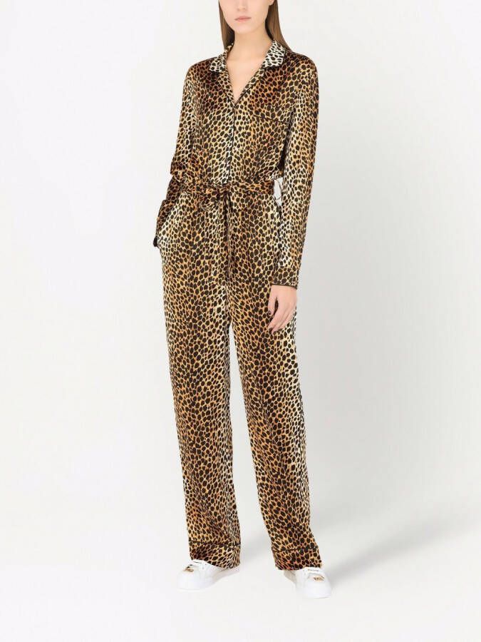 Dolce & Gabbana Jumpsuit met luipaardprint Goud