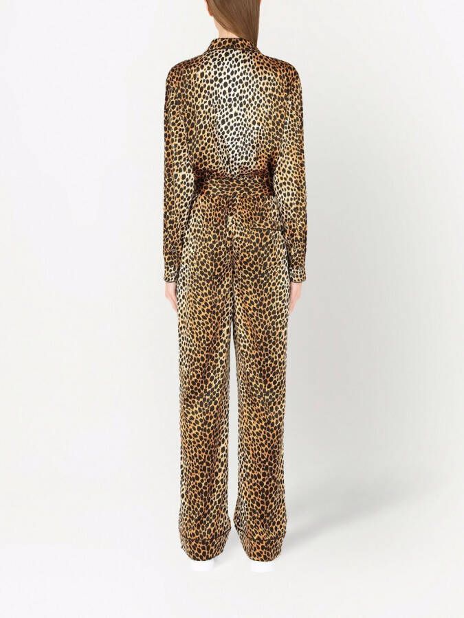 Dolce & Gabbana Jumpsuit met luipaardprint Goud
