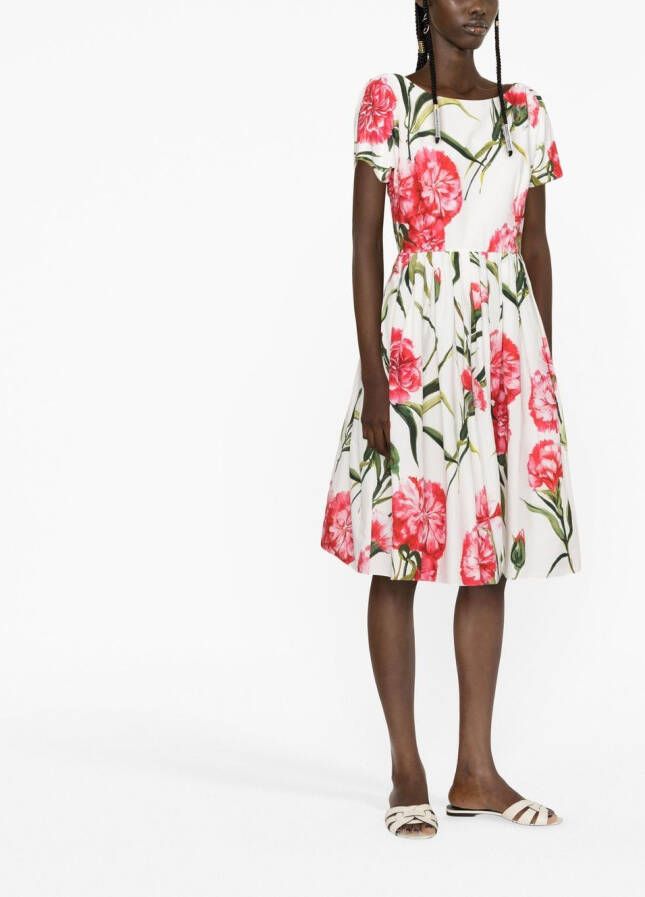 Dolce & Gabbana Jurk met bloemenprint Wit