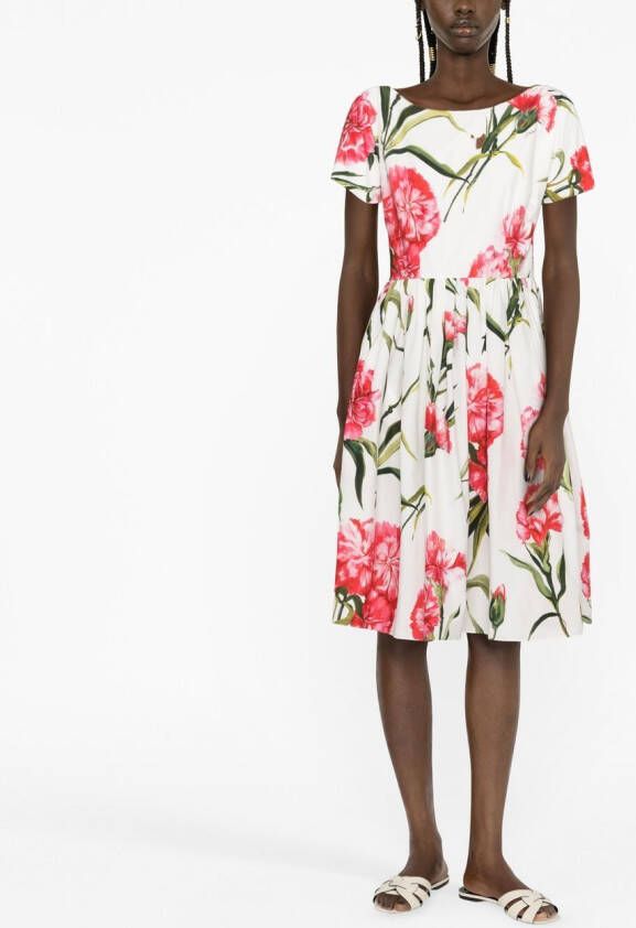 Dolce & Gabbana Jurk met bloemenprint Wit