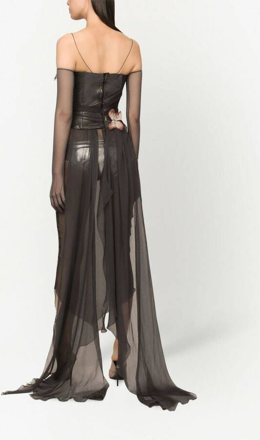 Dolce & Gabbana Maxi-jurk met vlinderprint Grijs