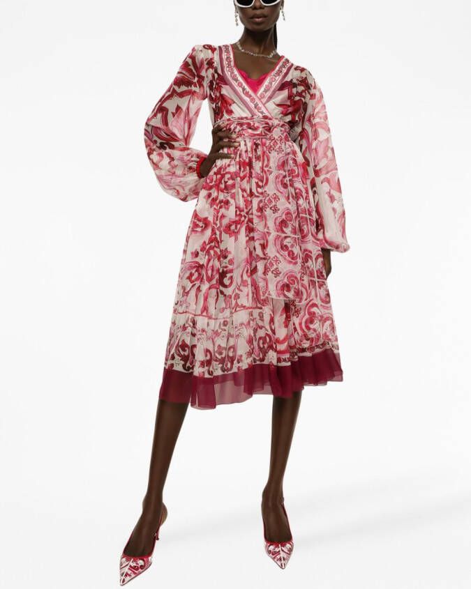 Dolce & Gabbana Jurk met grafische print Rood