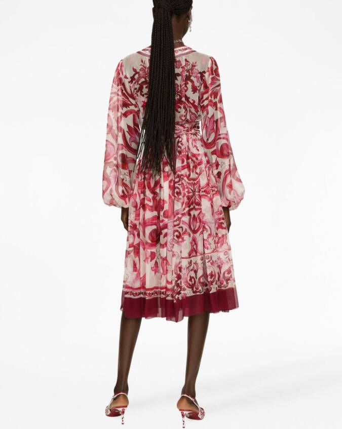 Dolce & Gabbana Jurk met grafische print Rood