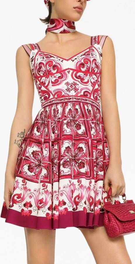 Dolce & Gabbana Jurk met grafische print Rood