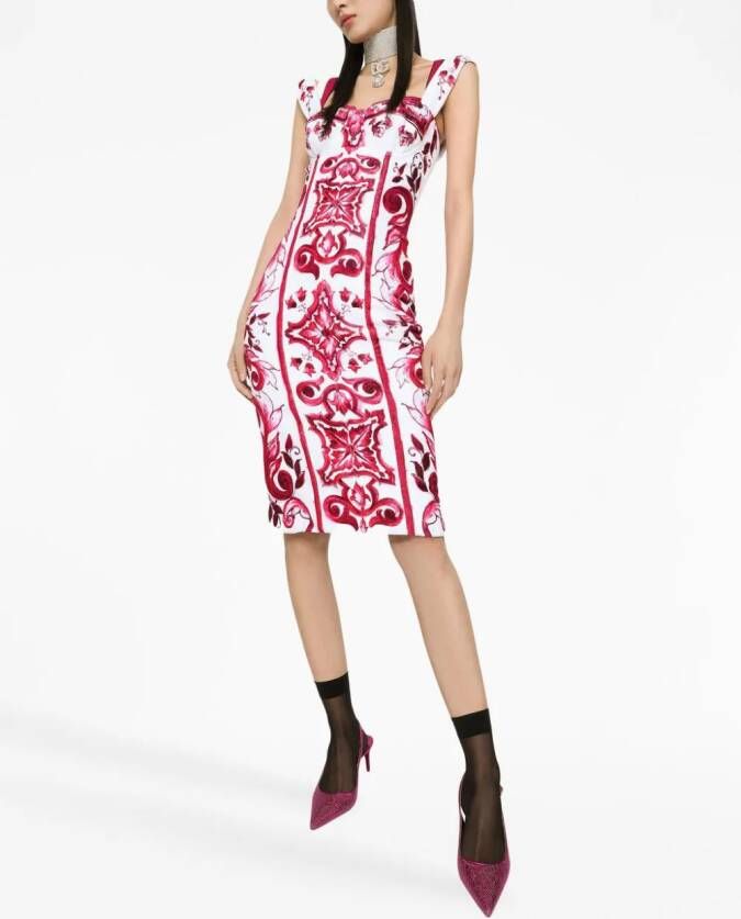 Dolce & Gabbana Jurk met grafische print Rood