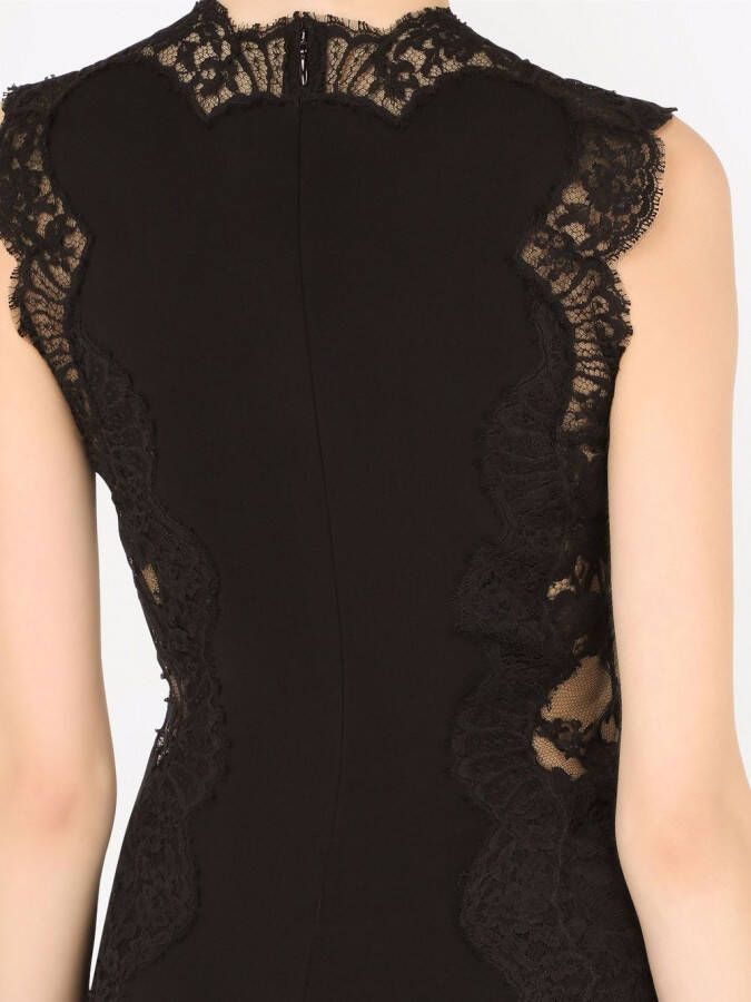 Dolce & Gabbana Midi-jurk met kant Zwart
