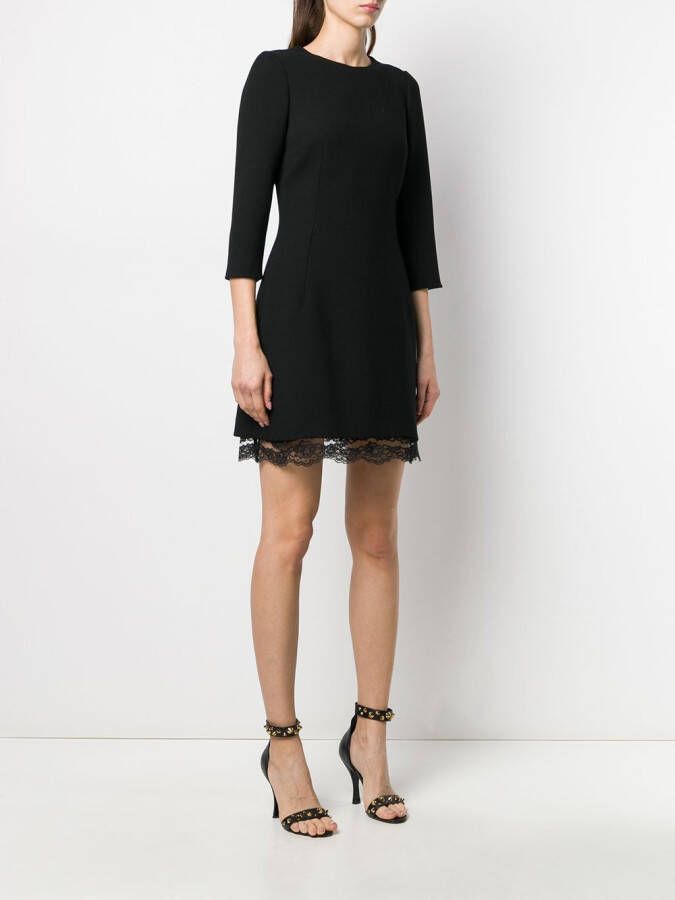 Dolce & Gabbana Jurk met kanten afwerking Zwart
