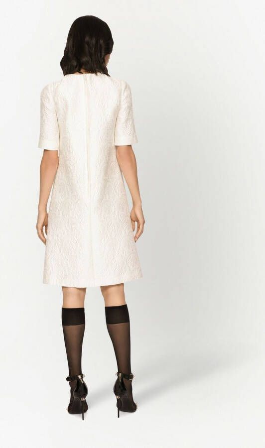 Dolce & Gabbana Midi-jurk met bloemen jacquard Wit
