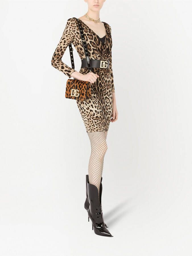 Dolce & Gabbana Jurk met luipaardprint Beige