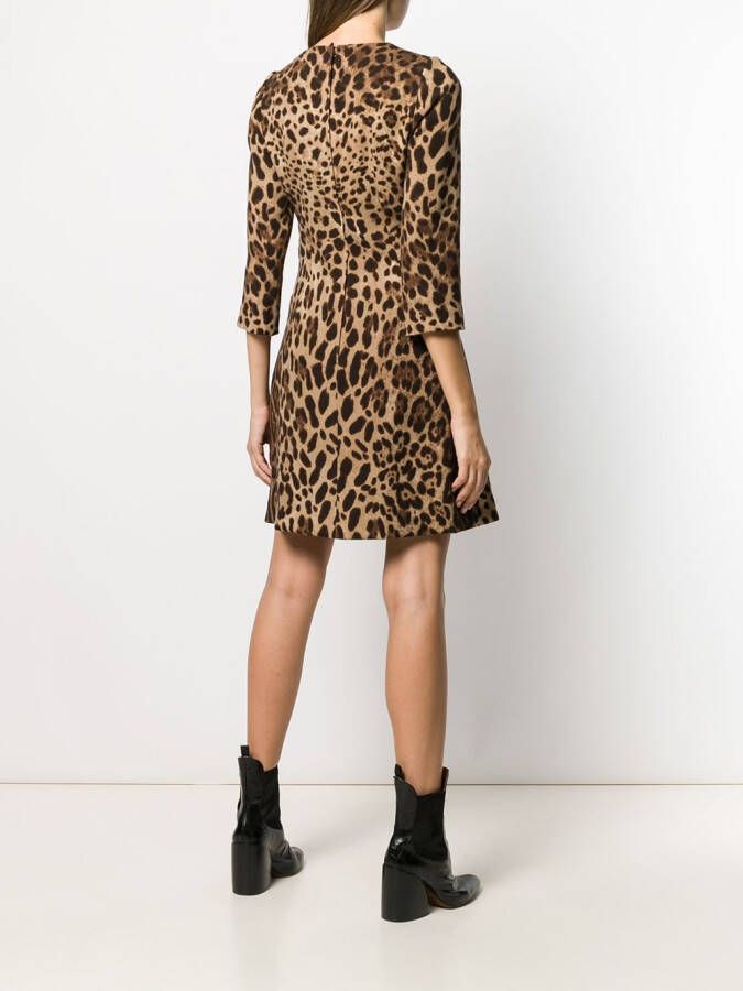 Dolce & Gabbana Jurk met luipaardprint Beige