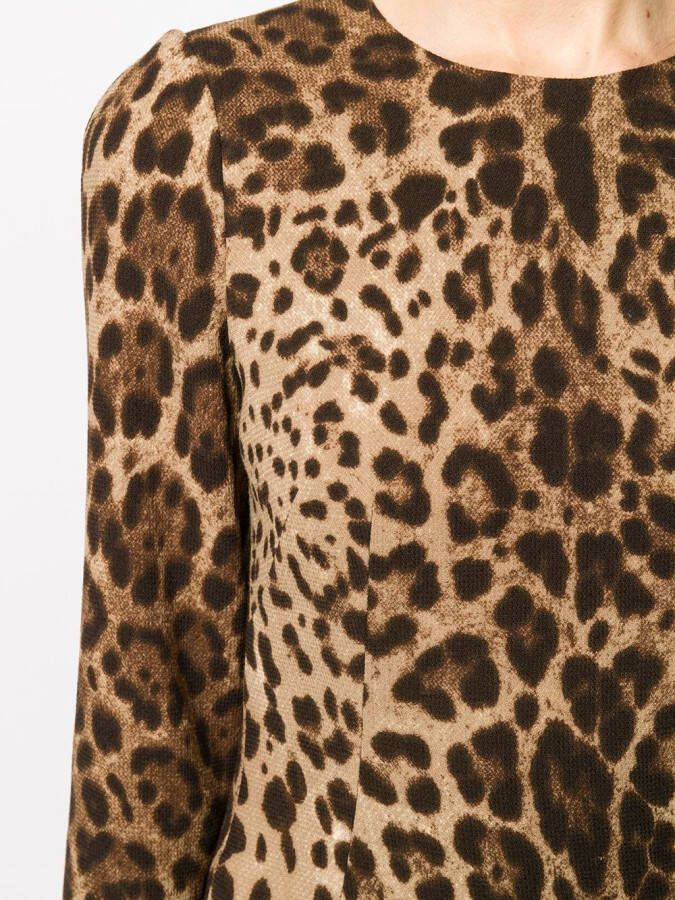 Dolce & Gabbana Jurk met luipaardprint Beige