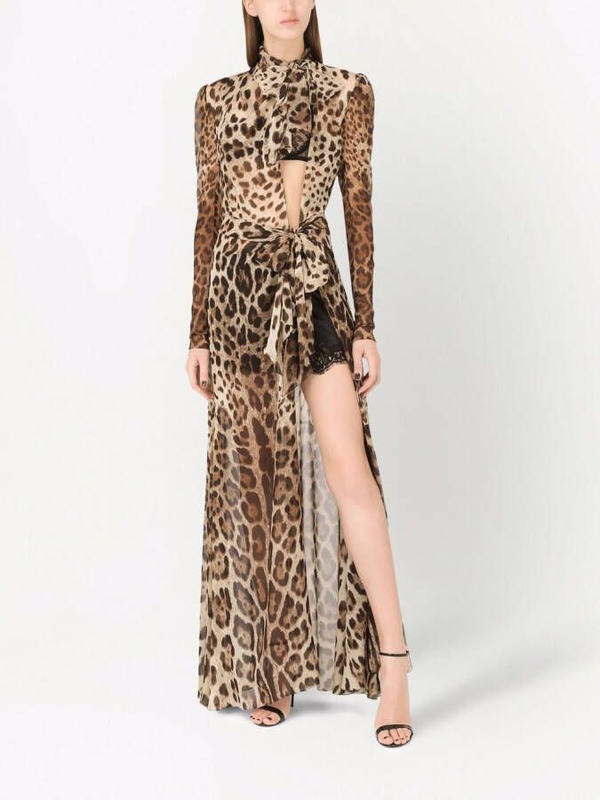 Dolce & Gabbana Maxi-rok met luipaardprint Bruin