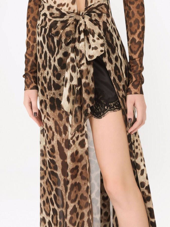 Dolce & Gabbana Maxi-rok met luipaardprint Bruin