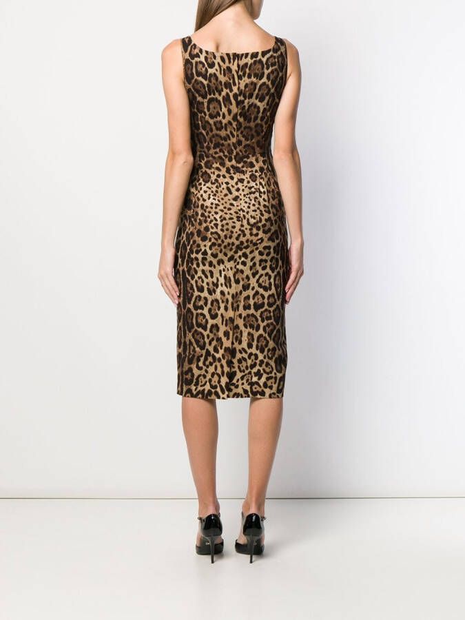 Dolce & Gabbana Jurk met luipaardprint Zwart