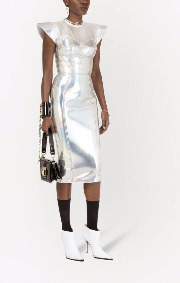 Dolce & Gabbana Jurk met metallic-effect Zilver