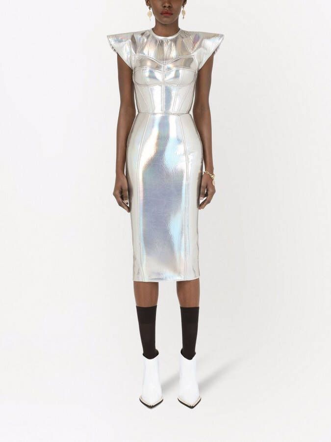 Dolce & Gabbana Jurk met metallic-effect Zilver