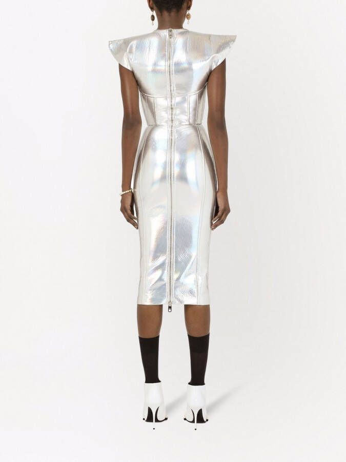 Dolce & Gabbana Jurk met metallic-effect Zilver