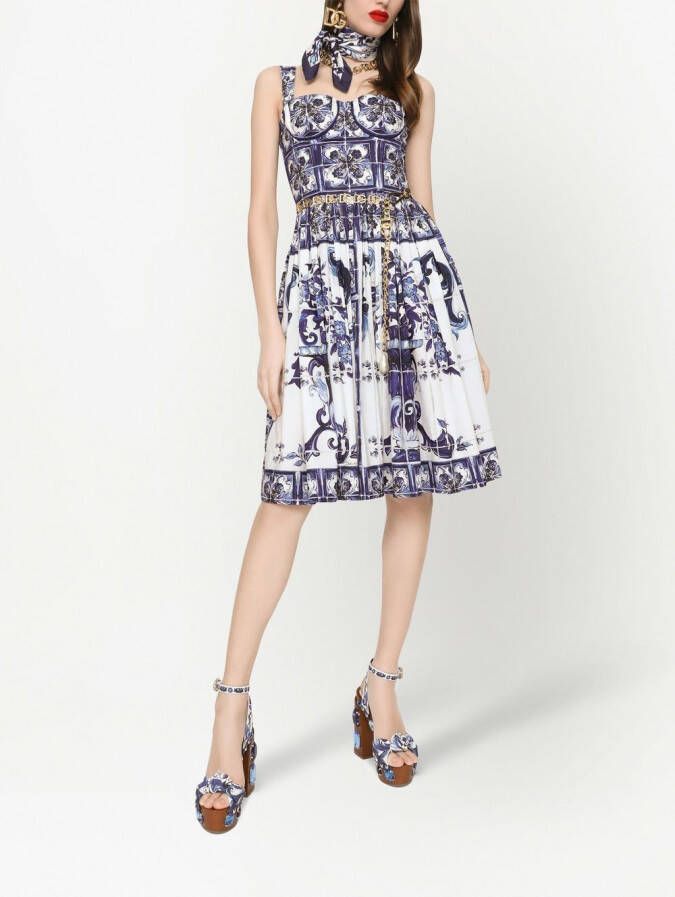 Dolce & Gabbana Jurk met print Blauw
