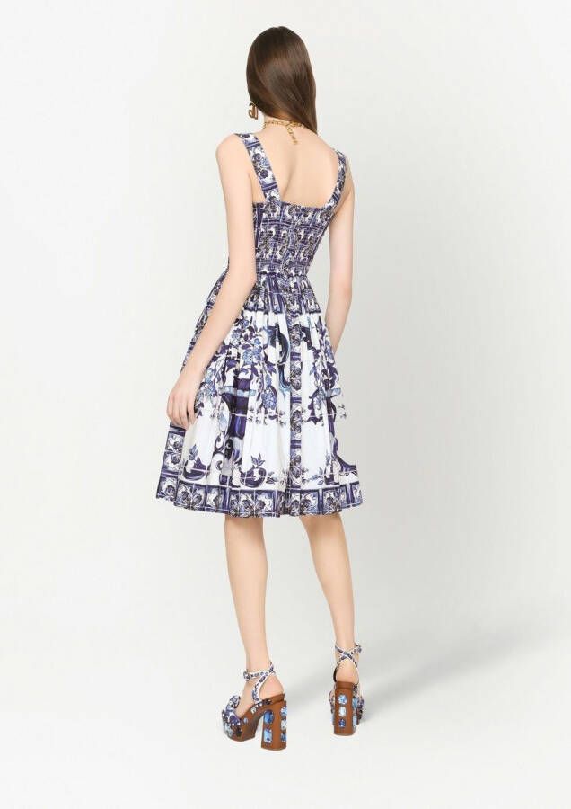 Dolce & Gabbana Jurk met print Blauw