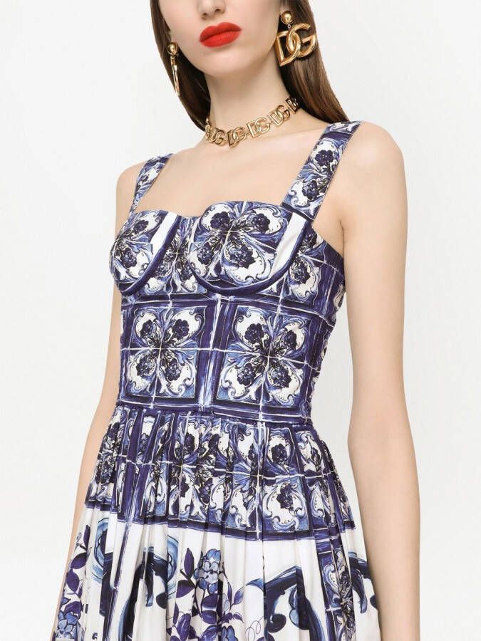 Dolce & Gabbana Jurk met print Blauw