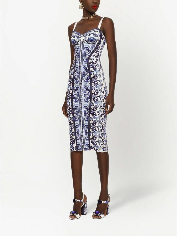 Dolce & Gabbana Jurk met print Blauw