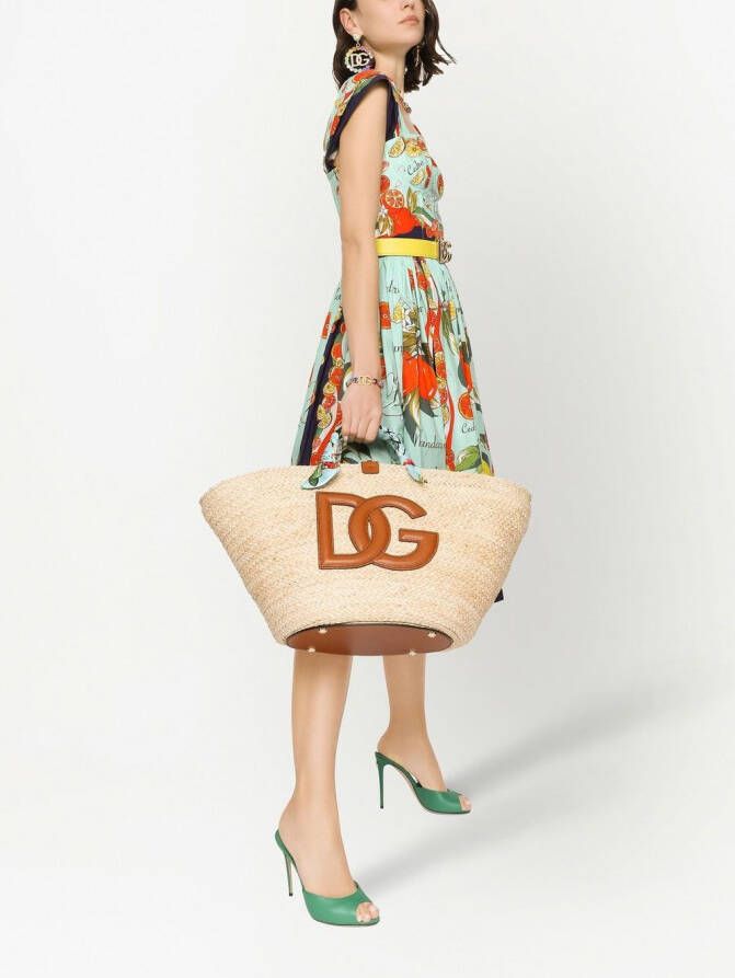 Dolce & Gabbana Jurk met print Groen