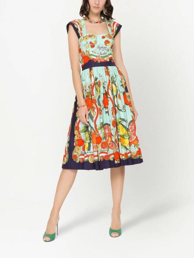 Dolce & Gabbana Jurk met print Groen