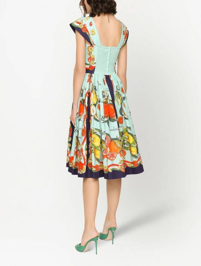 Dolce & Gabbana Jurk met print Groen